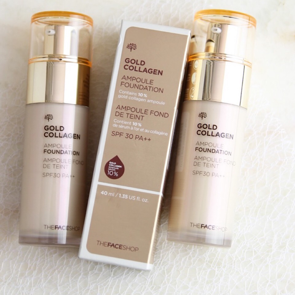 Kem nền the face shop Gold collagen Ampoul SPF30PA ++